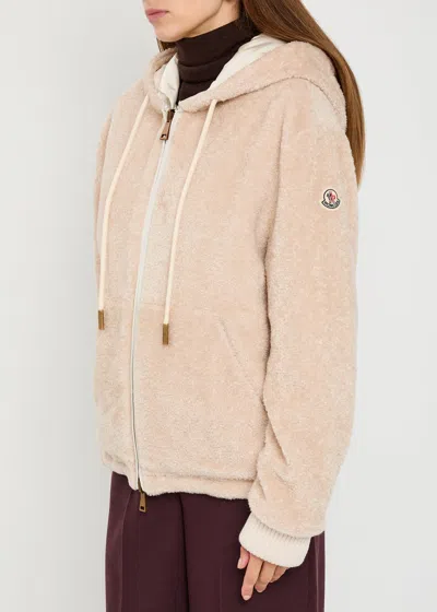 Moncler Teddy And Nylon Reversible Padded Hoodie Clothing In Neutral