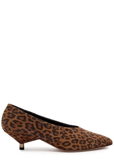 Isabel Marant Étoile Ebisa 45 Leopard-print Brushed Suede Pumps In Brown