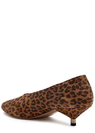 Isabel Marant Étoile Ebisa 45 Leopard-print Brushed Suede Pumps In Brown