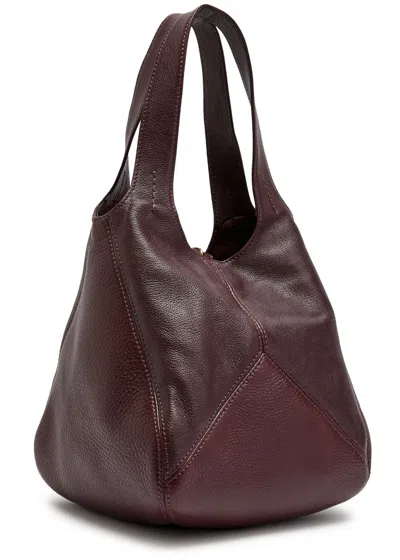 Chloé Balloon Medium Leather And Suede Shoulder Bag In Burgundy