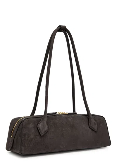 Alaïa Le Teckel Medium Suede Shoulder Bag In Brown