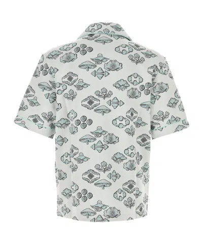 Casablanca Men Embroidered Stretch Jacquard Shirt In Gray