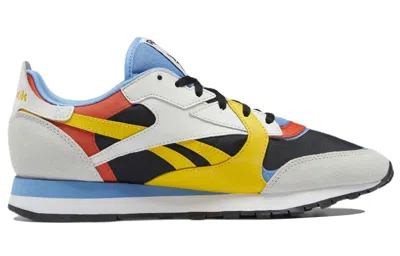 Reebok Classic Leather Retro Wear-resistant Gray Yellow In Black