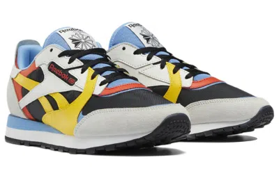 Reebok Classic Leather Retro Wear-resistant Gray Yellow In Black