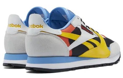 Reebok Classic Leather Retro Wear-resistant Gray Yellow In Black