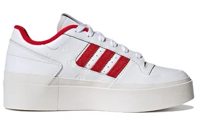 Adidas Originals (wmns) Adidas Forum Bonega 'allover Debossed Trefoils - White Scarlet' In White
