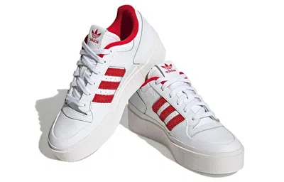 Adidas Originals (wmns) Adidas Forum Bonega 'allover Debossed Trefoils - White Scarlet' In White