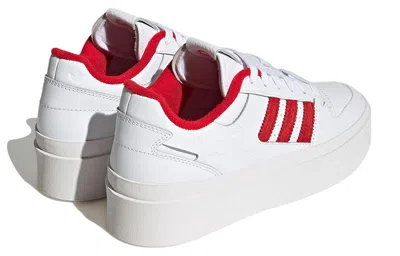 Adidas Originals (wmns) Adidas Forum Bonega 'allover Debossed Trefoils - White Scarlet' In White