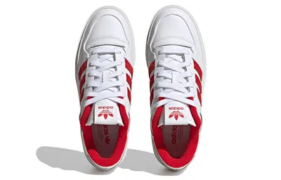Adidas Originals (wmns) Adidas Forum Bonega 'allover Debossed Trefoils - White Scarlet' In White