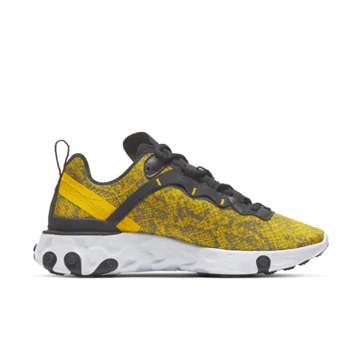 Nike React Element 55 Snake-print Mesh, Faux Leather And Felt Sneakers In Yellow