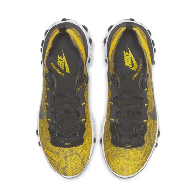 Nike React Element 55 Snake-print Mesh, Faux Leather And Felt Sneakers In Yellow