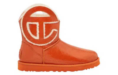 Ugg Patent Calf Leather Cutout Ankle Boots In Orange