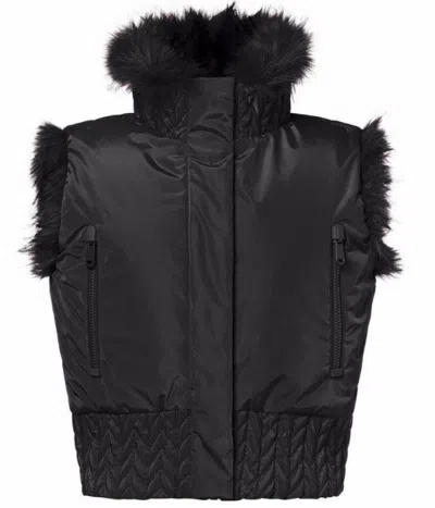 Goldbergh Dahlia Reversible Faux Fur Bodywarmer In Black