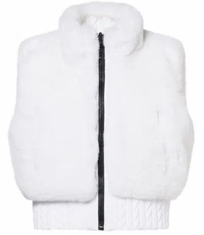 Goldbergh Lina Faux-fur Zip Ski Gilet In White