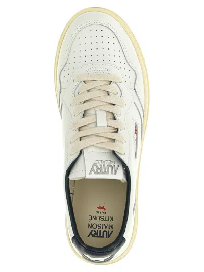 Autry X Maison Kitsune Medalist Low Top Sneakers In White