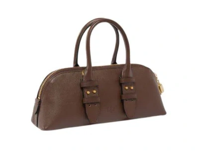 Pinko Bowling Bag Baguette Vitello Morbido In Brown