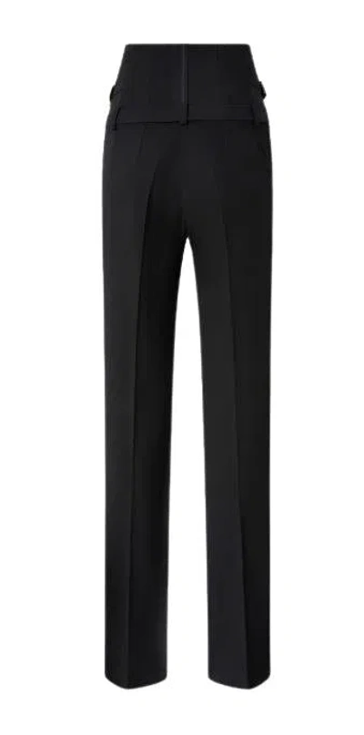 Pinko Pinstripe Poly Wool Bustier Trousers In Black