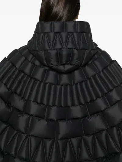 Raxxy 3d Diamond Down Coat In Black
