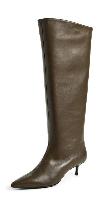 Staud Sebastian Kitten Heel Boots Truffle In Brown