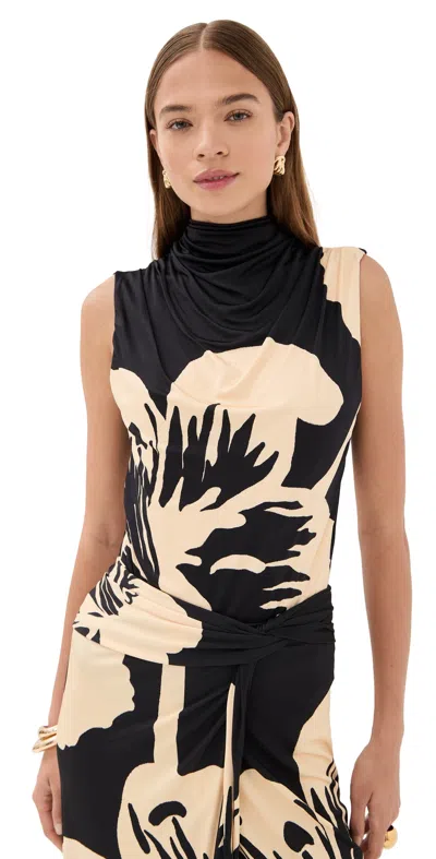 Johanna Ortiz Legendario Draped Bodysuit In Black