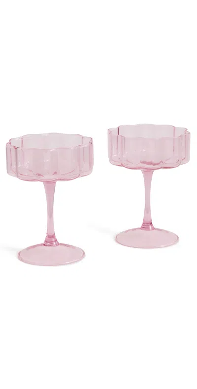 Fazeek Two Wave Coupe Glasses In Pink