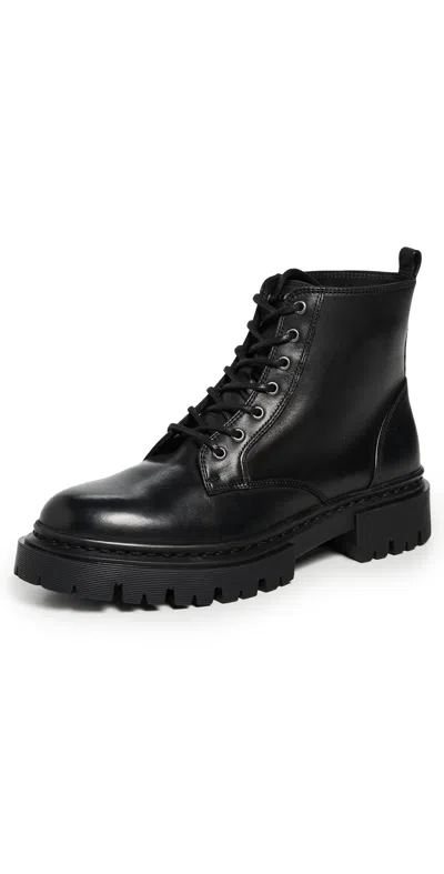 Staud Henry Combat Boots Black In Black