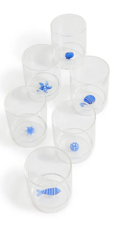 Zafferano Tecca Mare Tumbler Set Of 6 Assorted In Multi