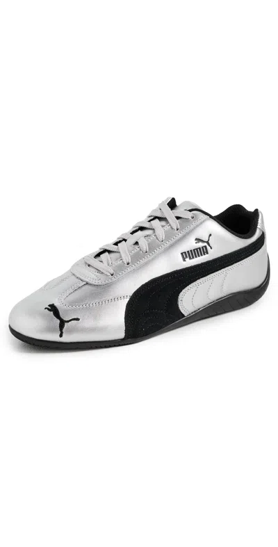 Puma Speedcat Silver Coloreed Sneakers With Logo Print On The Side And Logo Lettering On The Side In Leat In Silver