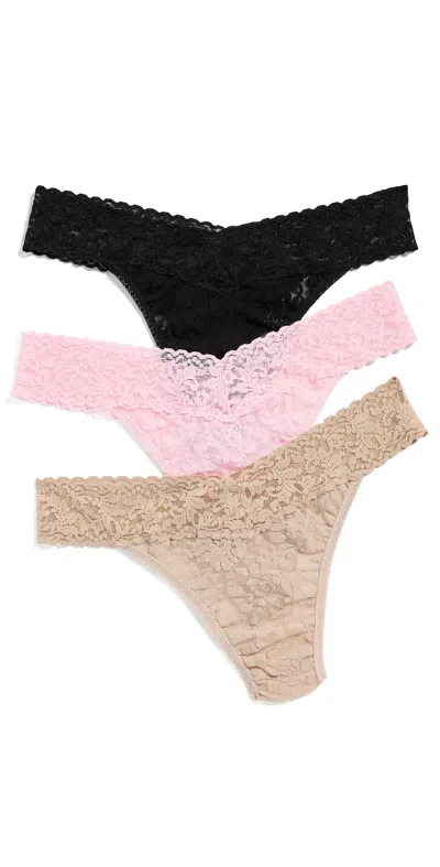 Hanky Panky Signature Lace Original Rise 3 Pack Bcbl In Multi