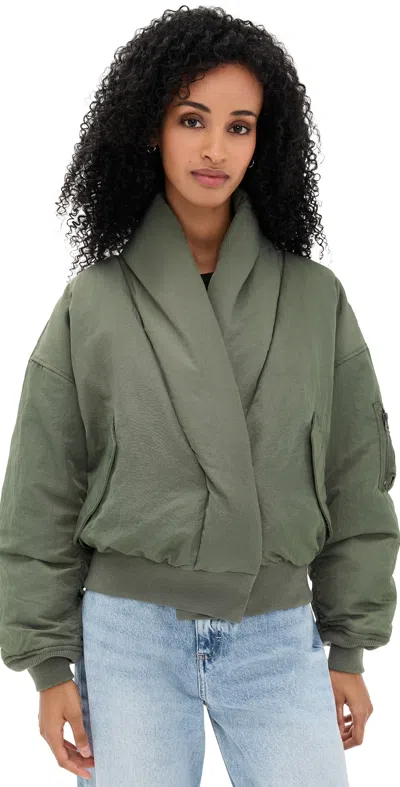 Alpha Industries Shawl Collar Flight Jacket Field Gray In Green