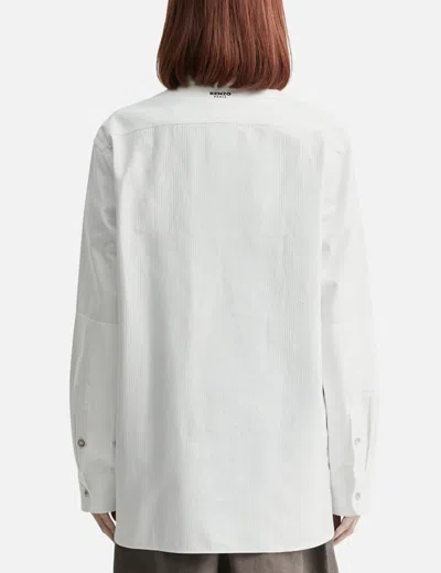 Kenzo Workwear Overshirt In Textured Cotton In White