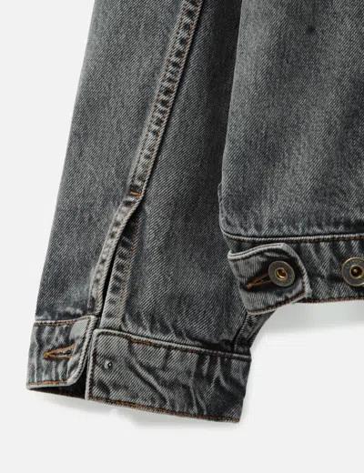 Y/project Black Wire Denim Jacket In Gray