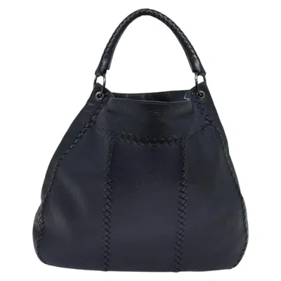 Pre-owned Bottega Veneta Cervo Navy Leather Shoulder Bag ()