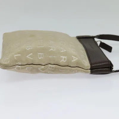 Pre-owned Bulgari Bvlgari Bvlgari Beige Canvas Shoulder Bag ()