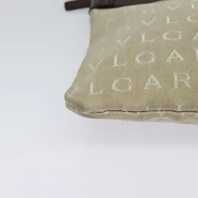 Pre-owned Bulgari Bvlgari Bvlgari Beige Canvas Shoulder Bag ()
