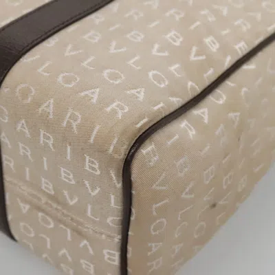 Pre-owned Bulgari Logo Mania Beige Canvas Tote Bag ()