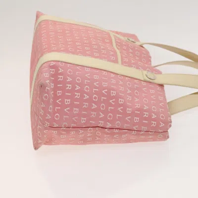 Pre-owned Bulgari Logo Mania Pink Canvas Tote Bag ()