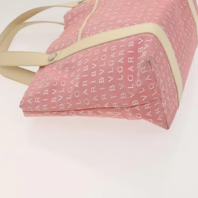 Pre-owned Bulgari Logo Mania Pink Canvas Tote Bag ()