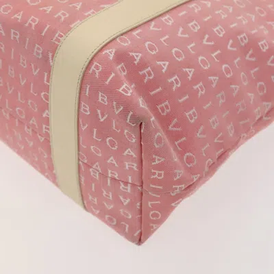 Pre-owned Bulgari Logo Mania Pink Canvas Tote Bag ()