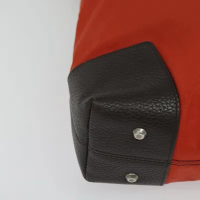 Pre-owned Burberry Black Label Red Canvas, Leather Tote Bag ()