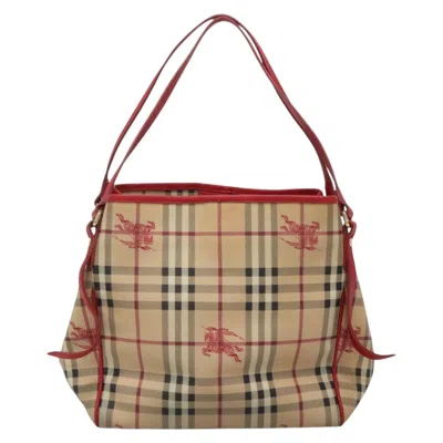 Pre-owned Burberry Haymarket Beige Canvas Shoulder Bag ()