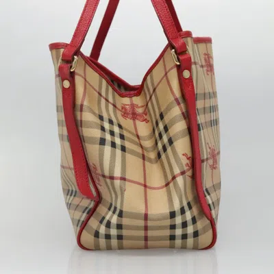 Pre-owned Burberry Haymarket Beige Canvas Shoulder Bag ()