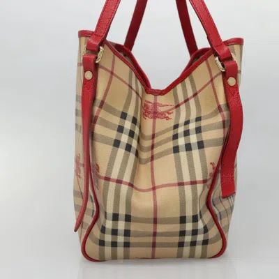 Pre-owned Burberry Haymarket Beige Canvas Shoulder Bag ()