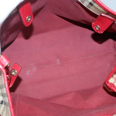Pre-owned Burberry Haymarket Beige Canvas Shoulder Bag ()