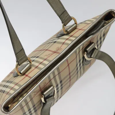 Pre-owned Burberry Haymarket Beige Canvas Shoulder Bag ()
