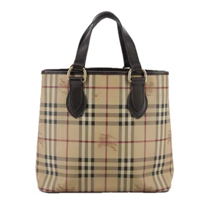 Pre-owned Burberry Haymarket Beige Canvas Tote Bag ()