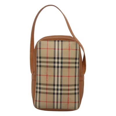 Pre-owned Burberry Nova Check Beige Canvas Shoulder Bag ()