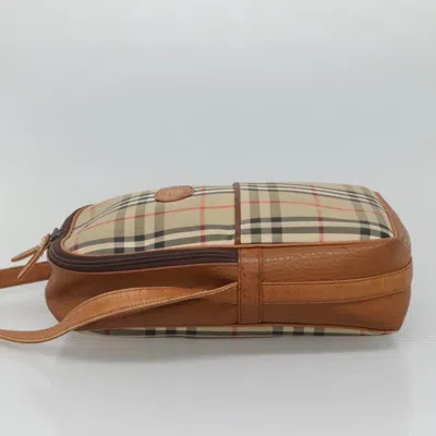 Pre-owned Burberry Nova Check Beige Canvas Shoulder Bag ()