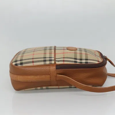 Pre-owned Burberry Nova Check Beige Canvas Shoulder Bag ()