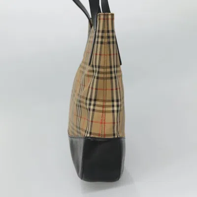Pre-owned Burberry Nova Check Beige Canvas Shoulder Bag ()